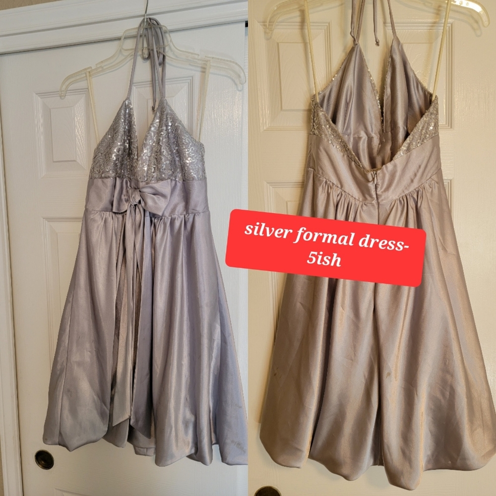 Silver formal dress